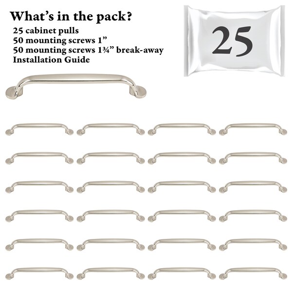 Designperfect 5 1/16'' Center-to-Center Handle Pull, 25PK - DPA25S714SNB