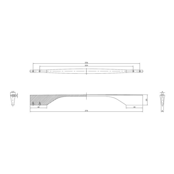 Richelieu Creston  8 13/16 in to 10 1/8 in (224 mm to 256 mm) Brushed Nickel Contemporary Cabinet Pull - BP9253256195