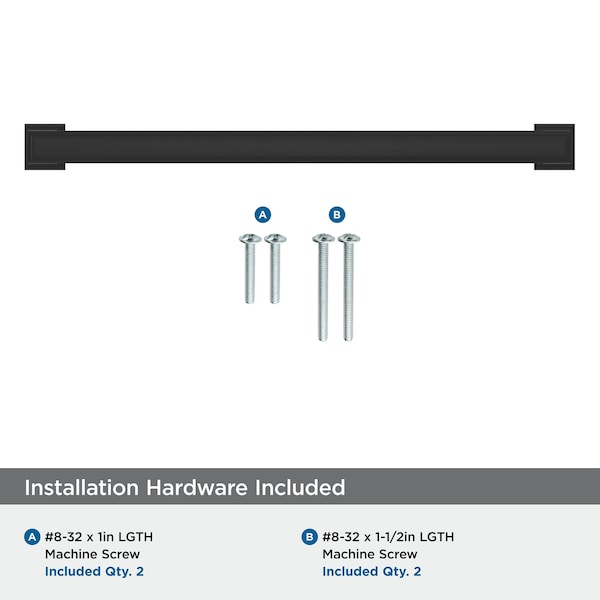 Amerock Appoint 8-13/16 inch 224mm Center-to-Center Matte Black Cabinet Pull - BP37363FB
