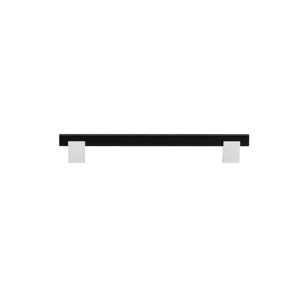 Richelieu 7 9/16 in (192 mm) Center-to-Center Chrome, Matte Black Contemporary Cabinet Pull - BP905192140900