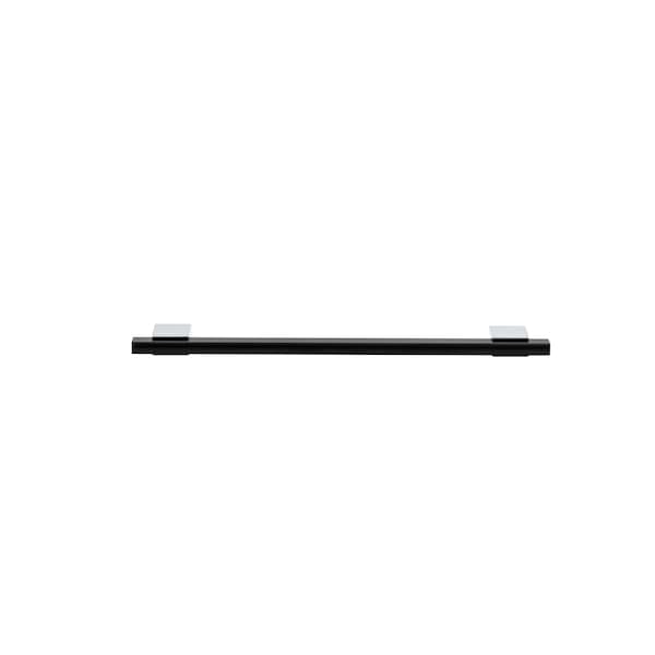 Richelieu 7 9/16 in (192 mm) Center-to-Center Chrome, Matte Black Contemporary Cabinet Pull - BP905192140900