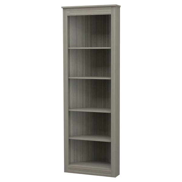 Inval Corner Bookshelf Wall Unit 70.9 in. H 5-shelf in Smoke Oak - BE-12804