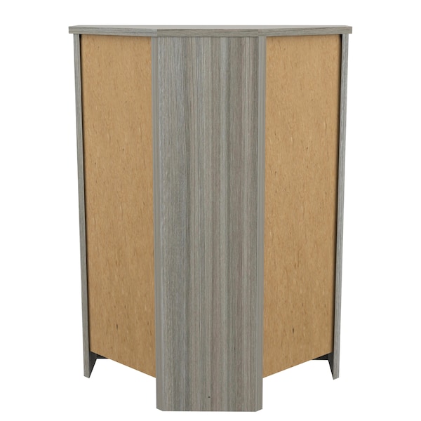 Inval Corner Bookshelf Wall Unit 31.8 in. H  2-shelf in Smoke Oak - BE-12604