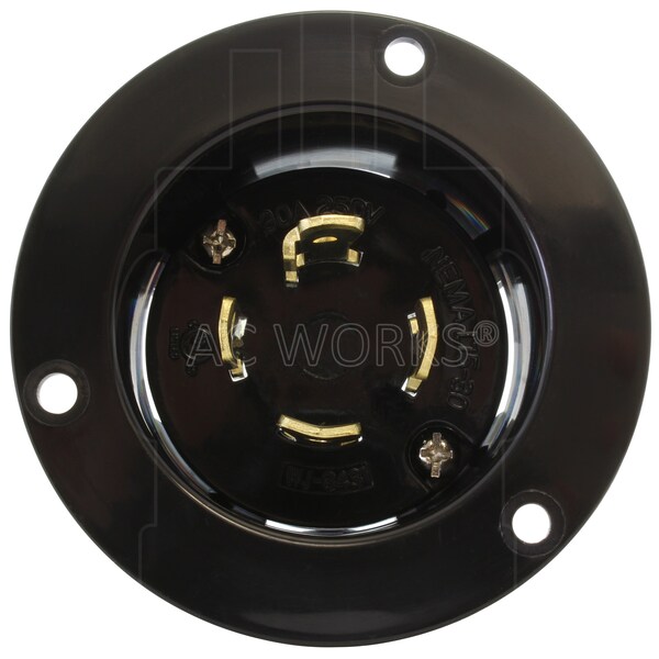 Ac Works 30A 3-Phase 250V L15-30P Power Input Inlet UL and C-UL listed - ASINL1530P