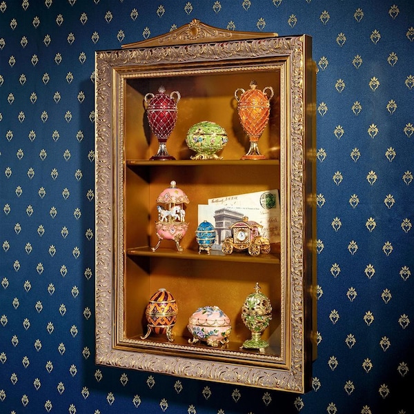 Design Toscano Eggs of the Tsar Wall Curio Display Cabinet - BN5660