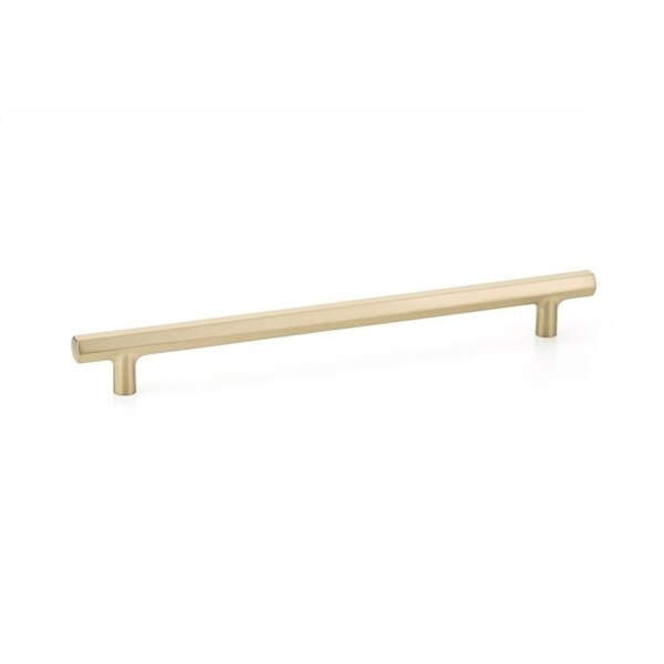 Emtek Mod Hex Extended Cabinet Pull with 6 in Center to Center Satin Brass Finish - 86685US4