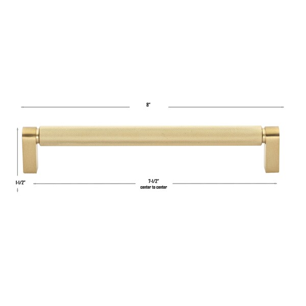 Gliderite Hardware 7-9/16 in. Center to Center Knurled Bar Pull Satin Gold, 10PK - 4788-192-SG-10