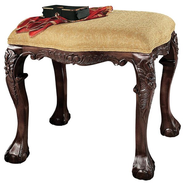Design Toscano French Baroque Honey Upholstered Bench - Medium - AF1184