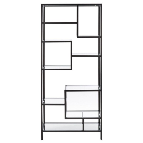 Safavieh 32 x 12 x 72 in. Ramie 10 Shelf Etagere - Black & Clear - ETG6404C