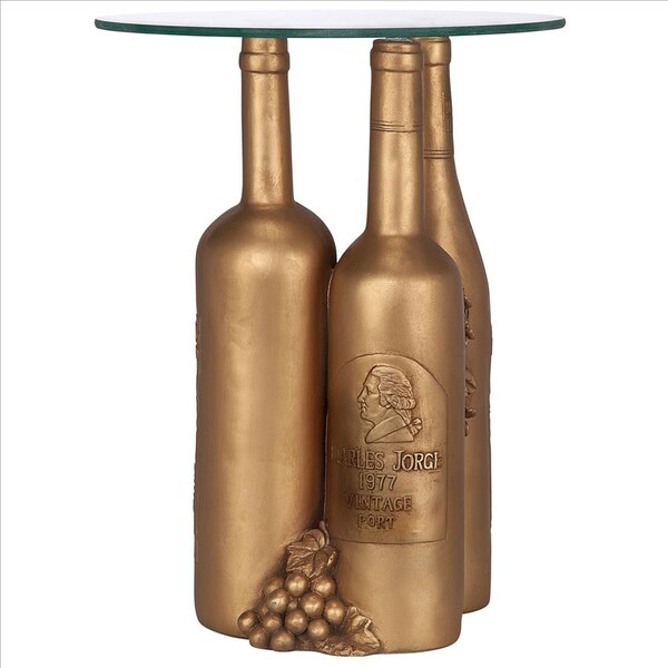 Design Toscano Wine and Dine Sculptural Glass-Topped Table - EU32574