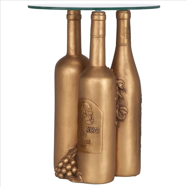 Design Toscano Wine and Dine Sculptural Glass-Topped Table - EU32574