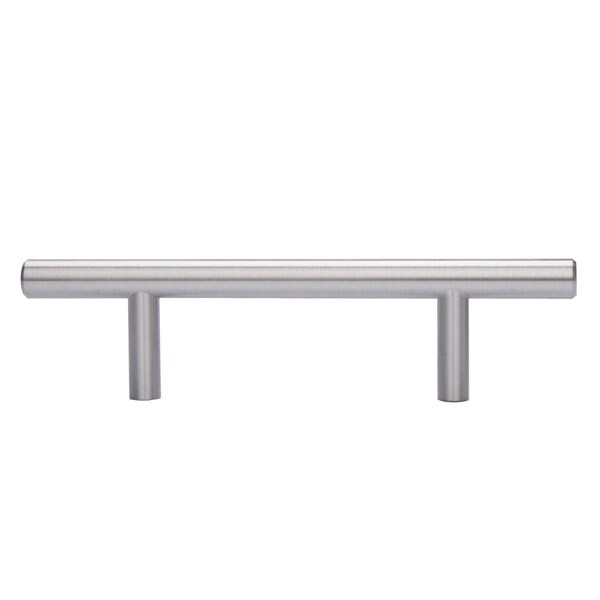 South Main Hardware Euro Bar Cabinet Handle (3/8" Diameter), 5.88" Length (3.5" Hole Center), Satin Nickel, 10PK - SH686-SN-10