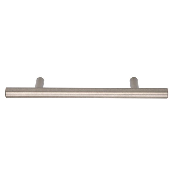 South Main Hardware Euro Bar Cabinet Handle (3/8" Diameter), 5.88" Length (3.5" Hole Center), Satin Nickel, 10PK - SH686-SN-10