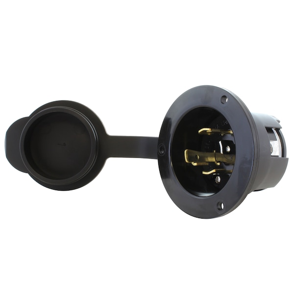 Ac Works 30A 125/250V L14-30P Power Input Inlet with Weather-tight Cover - ASINL1430P-FC