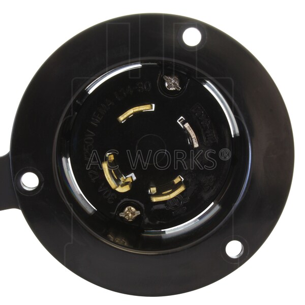 Ac Works 30A 125/250V L14-30P Power Input Inlet with Weather-tight Cover - ASINL1430P-FC