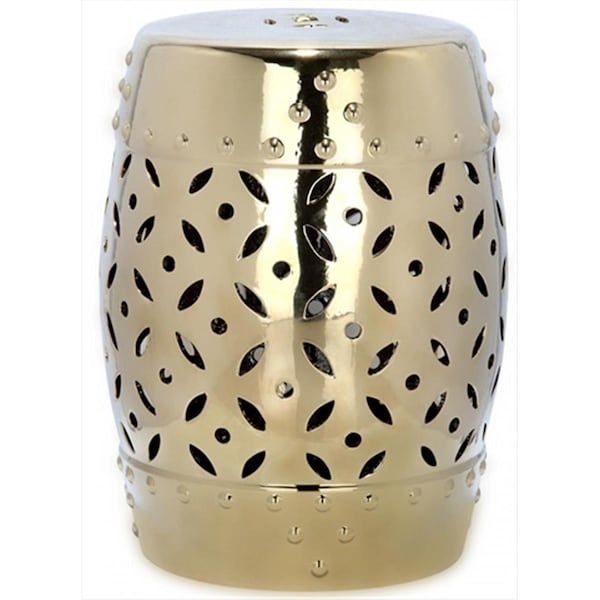 Safavieh Ceramic Lattice Coin Garden Stool - Gold - ACS4510D