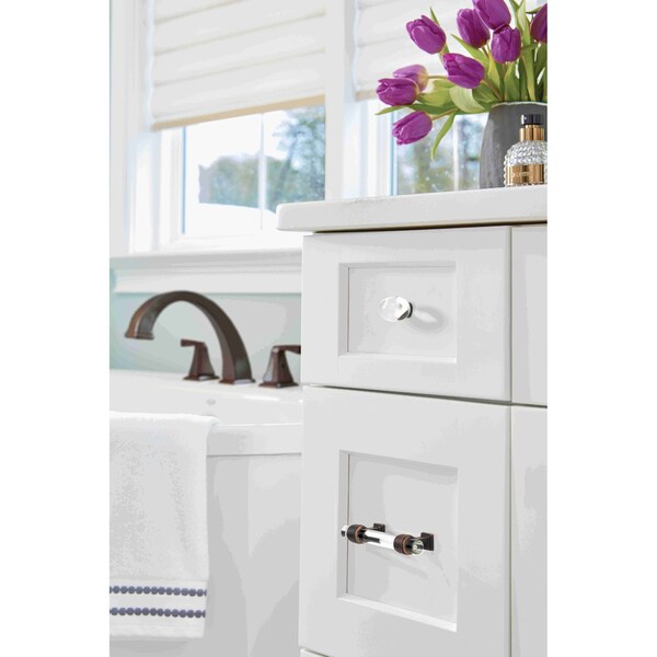 Amerock Glacio 3 in 76 mm Center-to-Center Clear/Oil-Rubbed Bronze Cabinet Pull - BP36659CORB