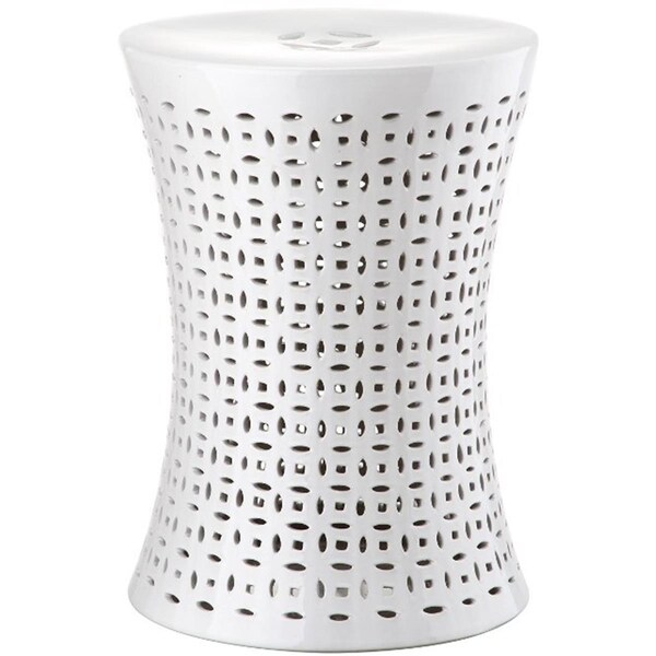 Safavieh Camilla Garden Stool- White - 18 x 13 x 13 in. - ACS4550A