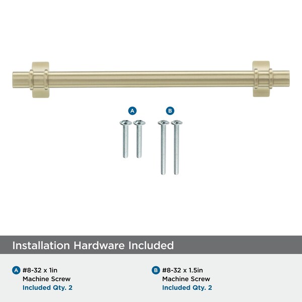 Amerock Davenport 6-5/16 in 160 mm Center-to-Center Golden Champagne Cabinet Pull - BP36607BBZ
