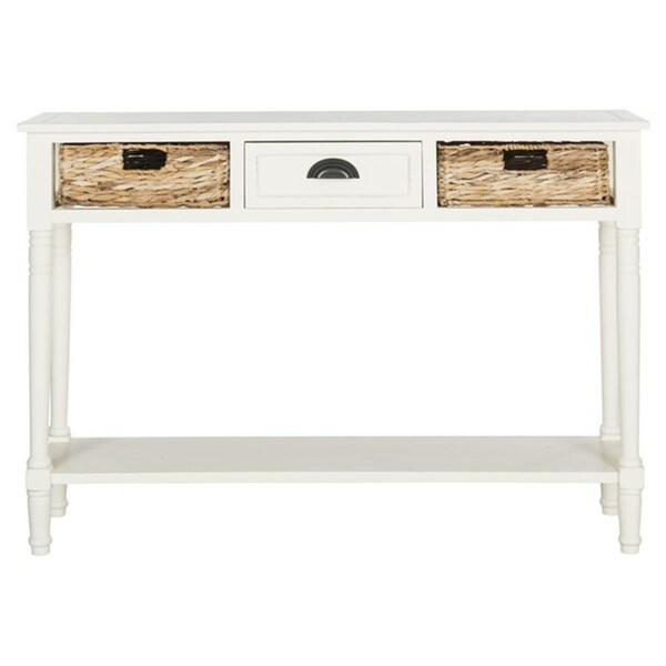 Safavieh 31.5 x 44.5 x 13.4 in. Christa Console Table with Storage, Distressed & White - AMH5737B