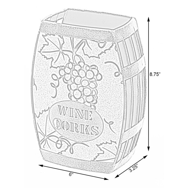 Vintiquewise Vintage Decorative Metal Barrel Shaped Tabletop Countertop Wine Cork Holder - QI003566