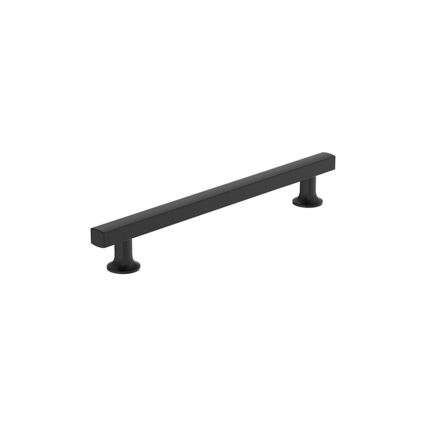 Amerock Everett 7-9/16 inch 192mm Center-to-Center Matte Black Cabinet Pull - BP37107MB