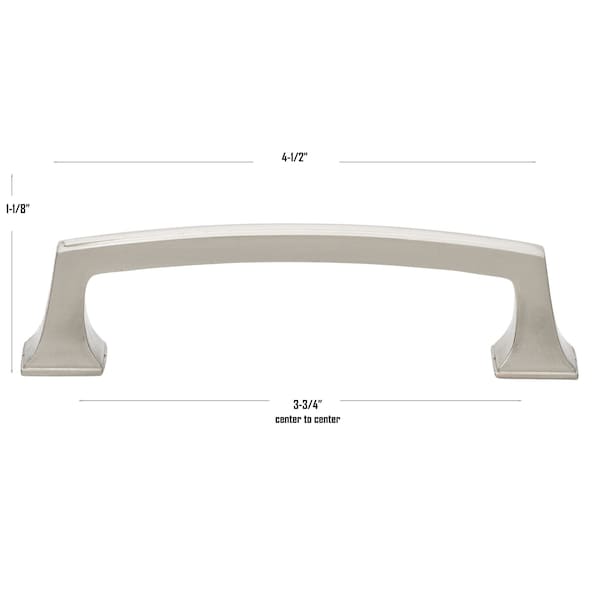 Gliderite Hardware 3-3/4 in. Center to Center Cabinet Base Pull - 87380-96-SN, 25PK - 87380-96-SN-25