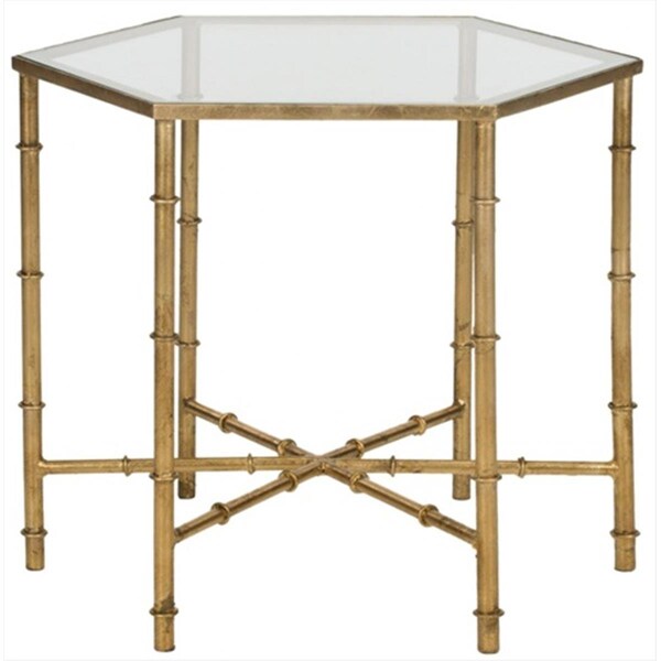 Safavieh Kerri Accent Table Gold And Clear Top - FOX2517B
