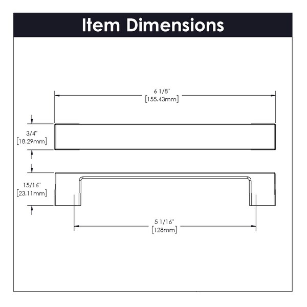Heritage Designs Contemporary Pull 5116 Inch 128mm Center to Center Matte Black Finish, 10PK - R077752MBX10B