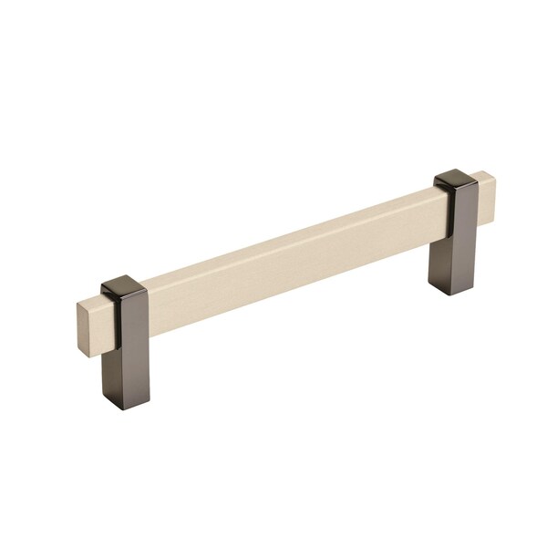 Amerock Mulino 5-1/16 in 128 mm Center-to-Center Silver Champagne/Black Nickel Cabinet Pull - BP36724SCBN