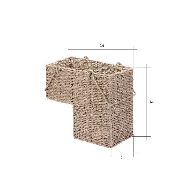Hastings Home Storage Basket, Natural, 16 in L x 8 in W x 14 in H - 450466HTX
