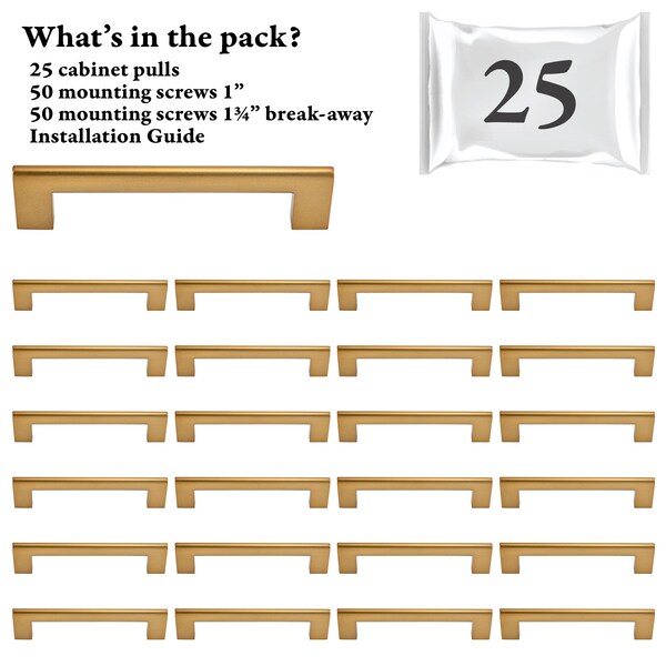 Designperfect 5 1/16'' Center-to-Center Bar Pull, 25PK - DPA25S104CBZ
