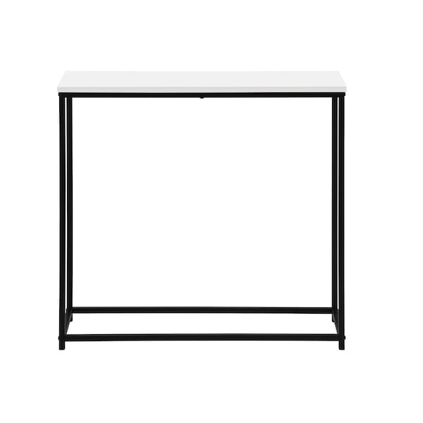 Monarch Specialties Accent Table, Console, Entryway, Narrow, Sofa, Living Room, Bedroom, White Laminate, Black Metal - I 2252