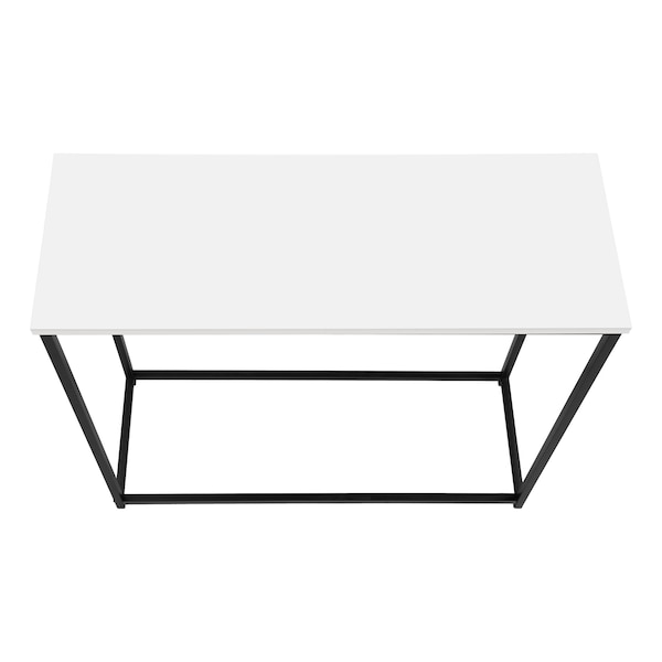 Monarch Specialties Accent Table, Console, Entryway, Narrow, Sofa, Living Room, Bedroom, White Laminate, Black Metal - I 2252