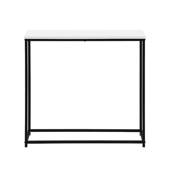 Monarch Specialties Accent Table, Console, Entryway, Narrow, Sofa, Living Room, Bedroom, White Laminate, Black Metal - I 2252