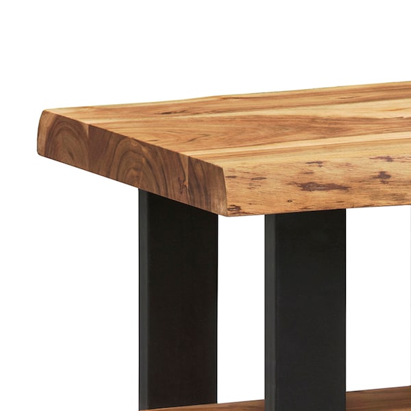 Alaterre Furniture Alpine Natural Live Edge Wood 2-Shelf End Table - AWAA0220