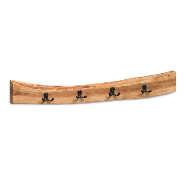Alaterre Furniture Alpine Natural Live Edge Wood 36" Coat Hooks - AWAA2320