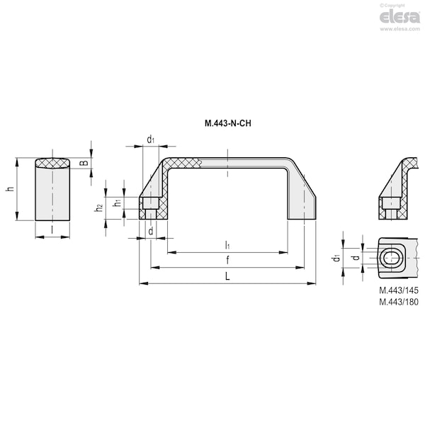 Elesa Polypropylene, for cylindrical head screws, M.443/200 N-CH - M.443-N-CH