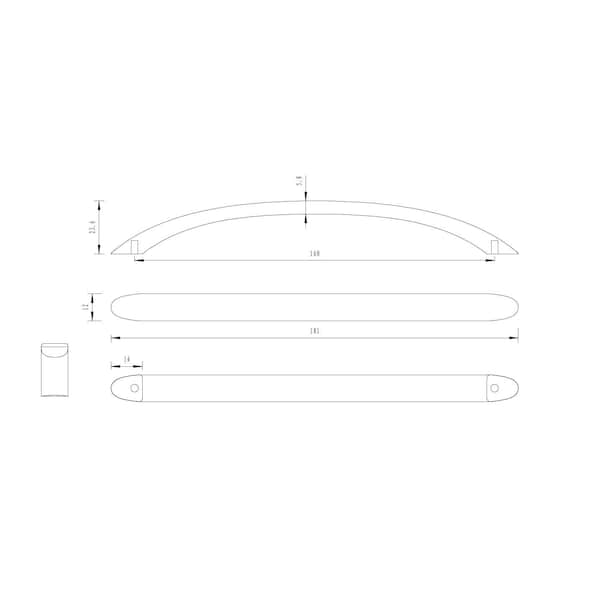 Richelieu 6 5/16 in (160 mm) Center-to-Center Brushed Nickel Contemporary Drawer Pull - BP163160195