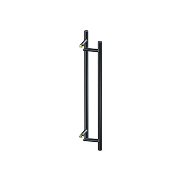 Deltana 36in Back to Back Round Offset Door Pulls Black Finish - SSPORBB36U19