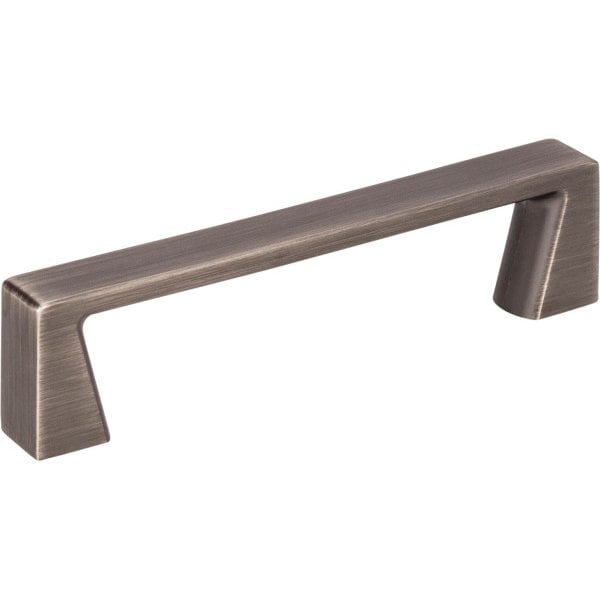 Jeffrey Alexander 96 mm Center-to-Center Brushed Pewter Square Boswell Cabinet Pull - 177-96BNBDL
