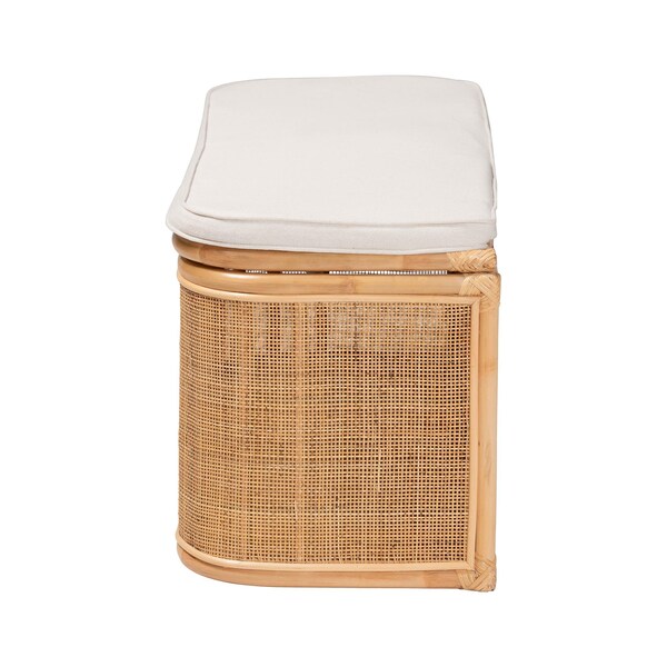 Bali & Pari Ishana Bohemian Natural Rattan Storage Bench - 244-13669-ZORO