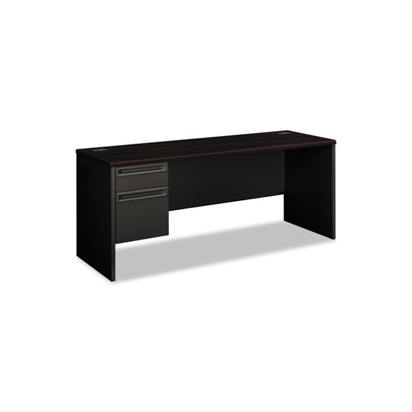 Hon HON, 38000 SERIES LEFT PEDESTAL CREDENZA, 72W X 24D X 29.5H, MAHOGANY/CHARCOAL - 38855LNS