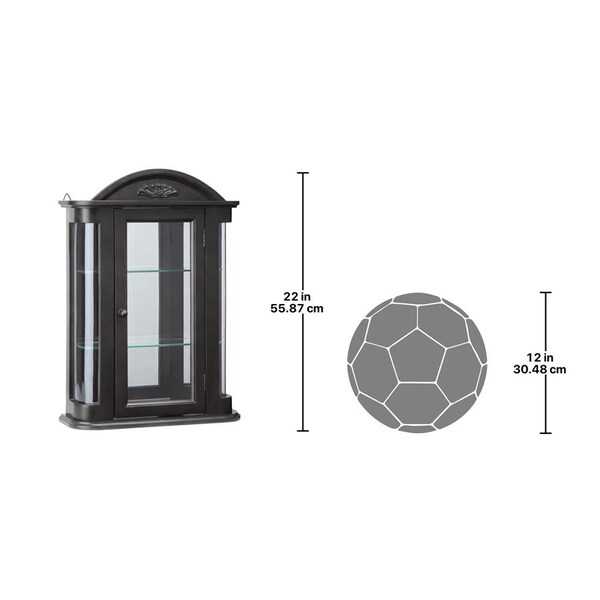 Design Toscano Rosedale Hardwood Wall Curio Cabinet: Ebony Black Finish - BN15222