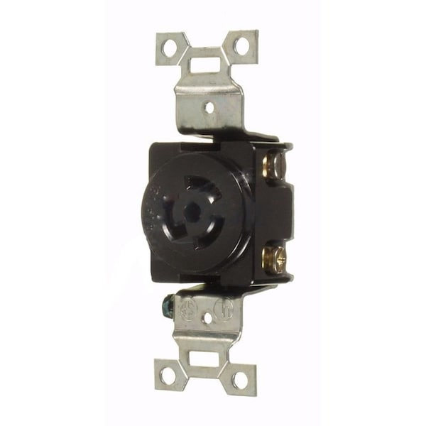 American Imaginations 15 AMP Round Black Electrical Receptacle Plastic-Aluminum - AI-36832