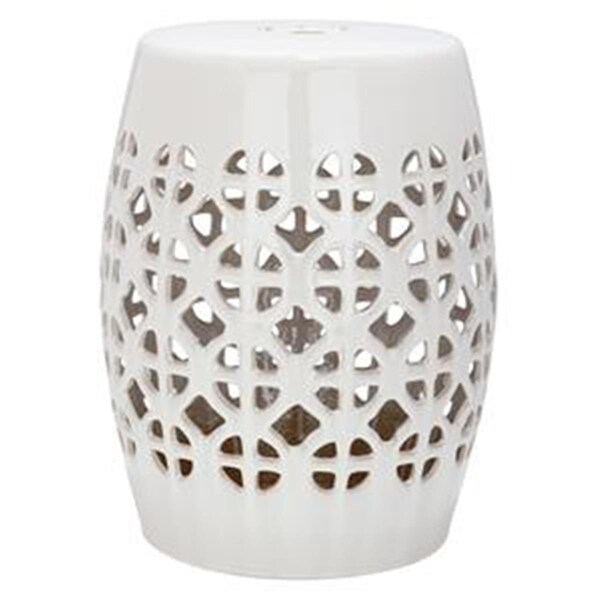 Safavieh Ceramic Circle Lattice Garden Stool, Cream - ACS4508B