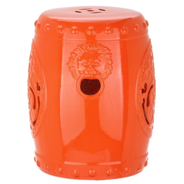 Safavieh 17 x 15 x 15 in. Dragon Coin Garden Stool, Orange - ACS4533D