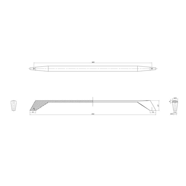 Richelieu 12 5/8 in (320 mm) Center-to-Center Chrome Contemporary Drawer Pull - BP9256320140
