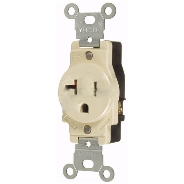 American Imaginations 20 AMP Round Ivory Electrical Receptacle Plastic-Aluminum - AI-36833