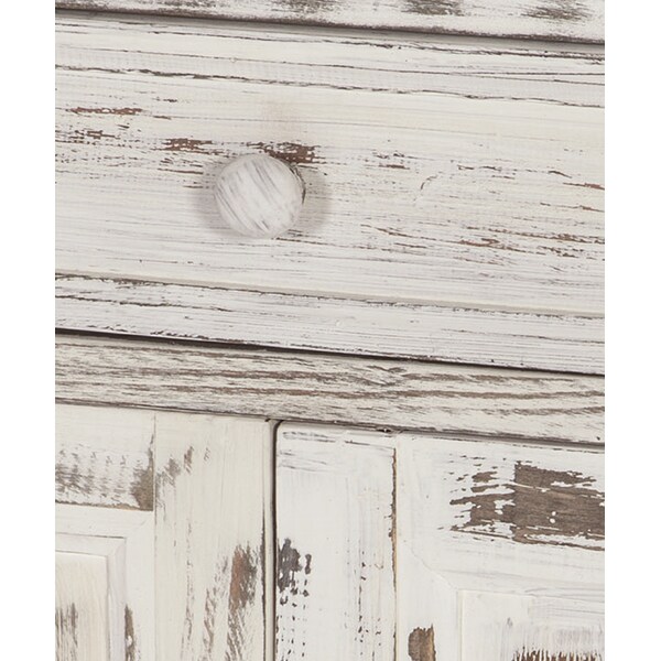 Alaterre Furniture Country Cottage Accent Cabinet, White Antique Finish - ACCA23WA